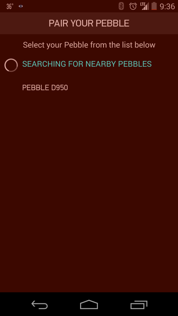 Pair Pebble Steel with Android App (Google Nexus 5)