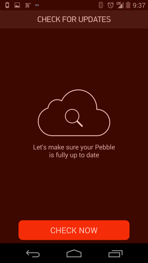 Updating Pebble Steel with Android App (Google Nexus 5)